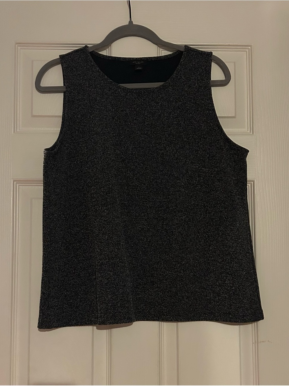 Ann Taylor Factory Metallic Charcoal Sleeveless Tank